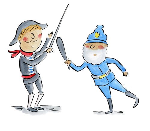 Bobby Fighting a Pirate