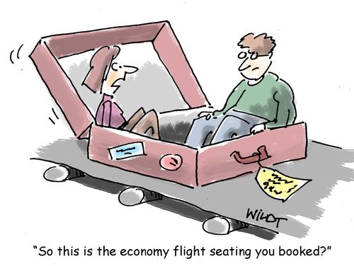 "So this is the economy flight seating you booked?"