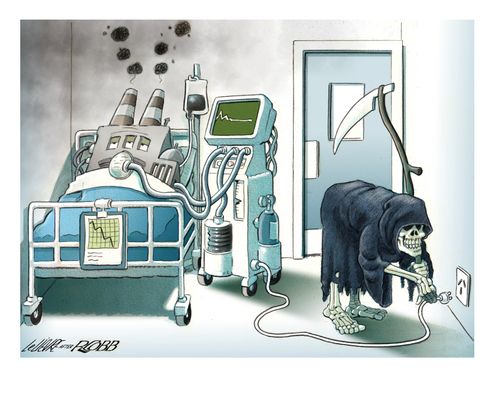 Death unplugs the the life support of polluting industry