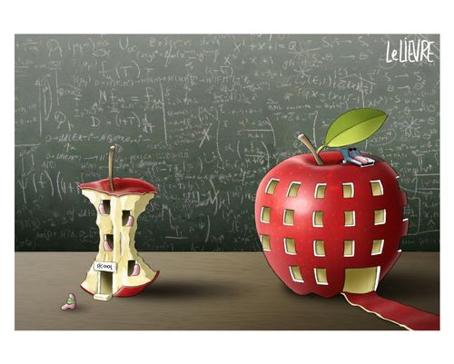 An apple core school