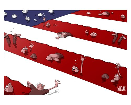 American Flag - Drowning in Blood