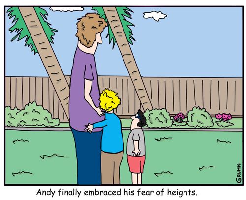 Andy finally embraced his fear of heights.