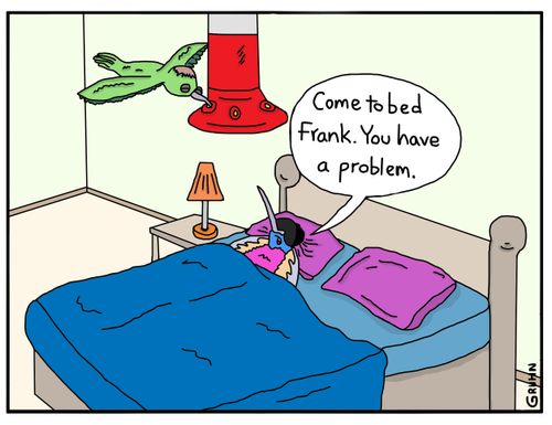 "Come to bed Frank. You have a problem."