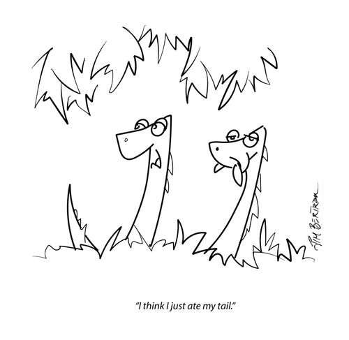 "I think I just ate my tail."