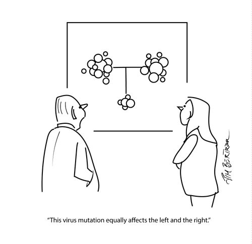 "The virus mutation equally affects the left and the right."