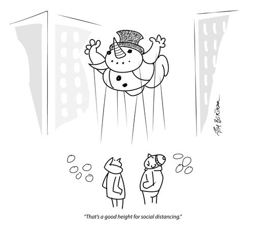 "That's a good height for social distancing."