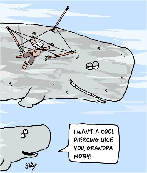 "I want a cool piercing like you, Grandpa Moby!"