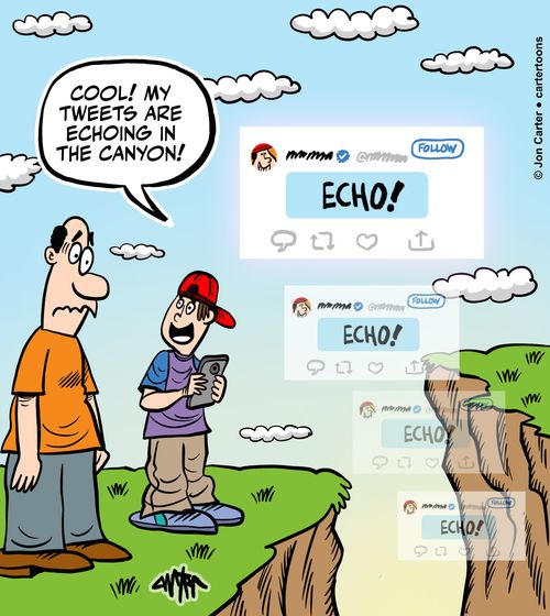 "Cool! My tweets are echoing the canyon!"