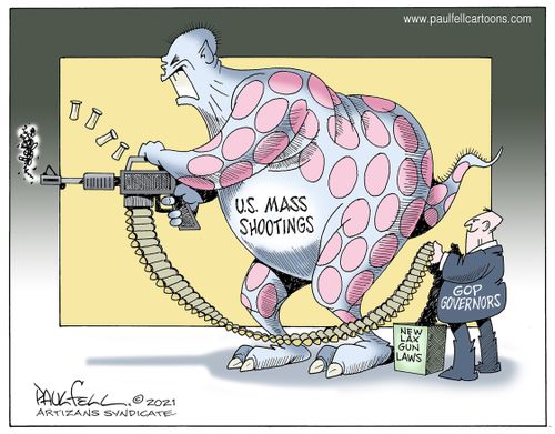 US Mass shootings are aided by lax gun laws passed by GOP governors.