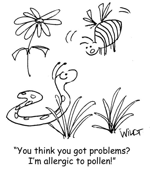 "You think you got problems? I'm allergic to pollen!"