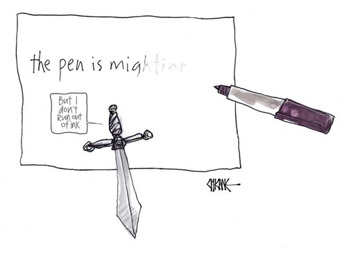 "But I don't run out of ink."