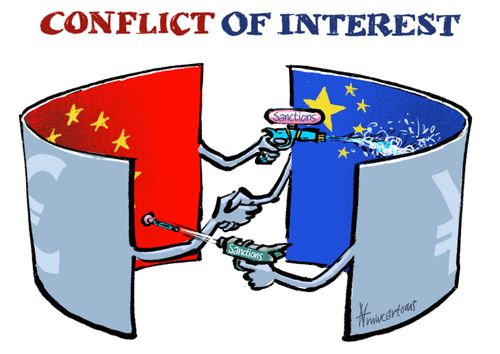 China and Europa fighting with sanctions