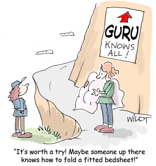 "It's worth a try! Maybe someone up there knows how to fold a fitted bedsheet!"