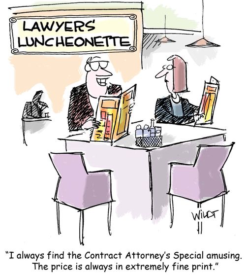 "I always find the Contract Attorney's Special amusing. The price is always in extremely fine print."