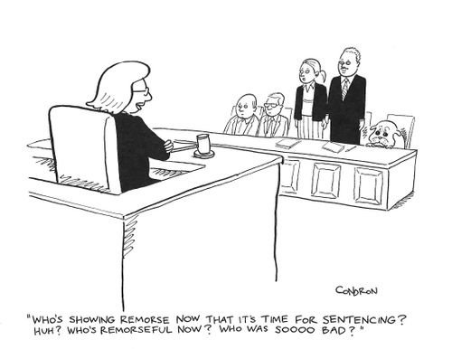 "Who's showing remorse now that it's time for sentencing? Huh? Who's remorseful now? Who was soooo bad?"