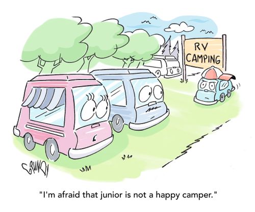 "I'm afraid that junior is not a happy camper."