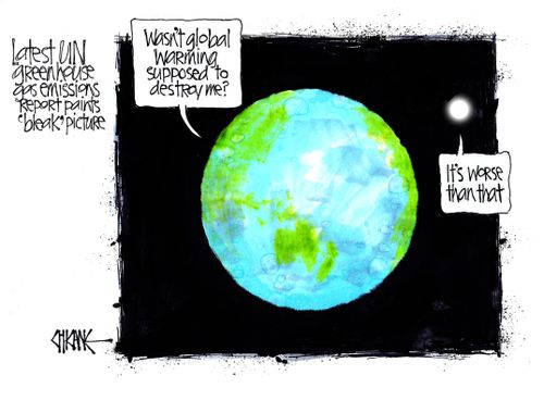 Latest UN greenhouse gas emissions report paints 'bleak' picture.