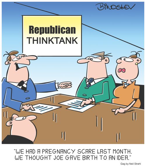 "We had a pregnancy scare last month. We thought Joe gave birth to an idea."