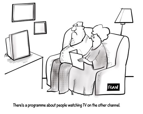 "There's a programme about people watching TV on the other channel."