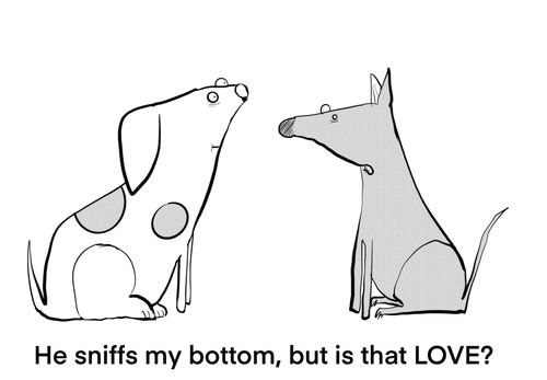 "He sniffs my bottom, but is that LOVE?"