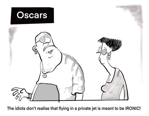"The idiots don't realise that flying in a private jet is meant to be IRONIC!"
