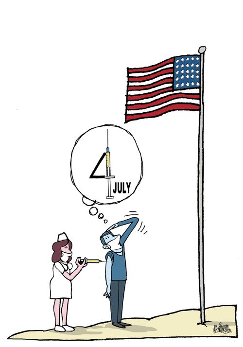 Biden promises that 70% of Americans will be vaccinated by 4th July.