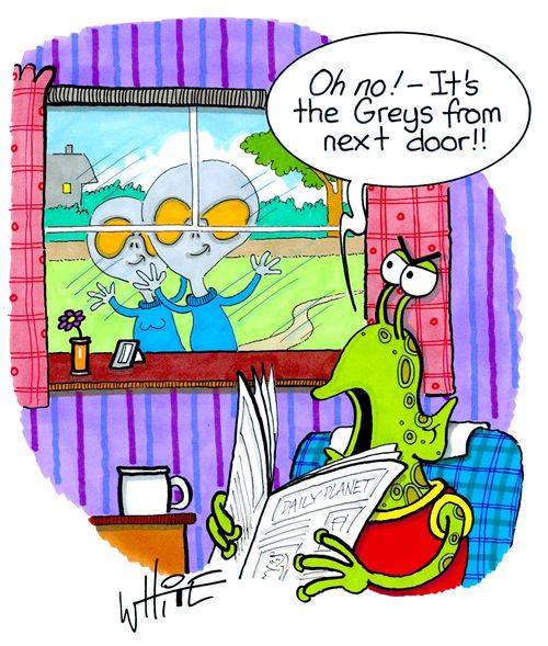 "Oh no! It's the Greys from next door!!"