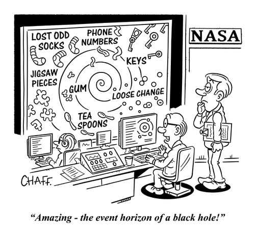 "Amazing - the event horizon of a black hole!"