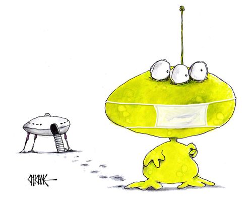 Alien with Face Mask