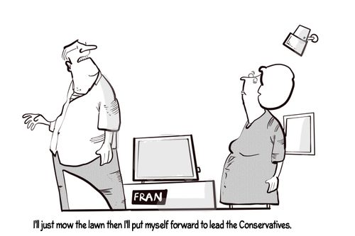 "I'll just mow the lawn then I'll put myself forward to lead the Conservatives."