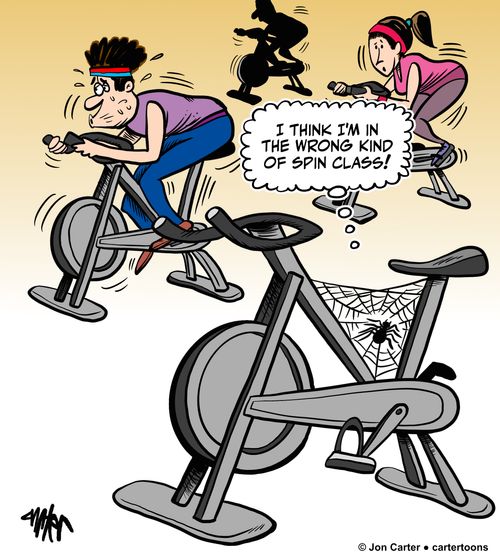 "I think I'm in the wrong kind of spin class!"