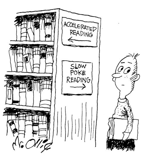 Accelerated reading. Slowpoke reading,