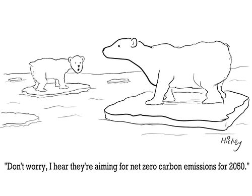 "Don't worry, they're aiming for net zero carbon emissions for 2050."