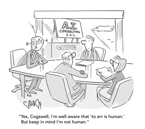 "Yes, Cogswell, I'm well aware that 'to err is human.' But keep in mind I'm not human."
