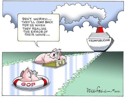 "Don't worry... they'll come back for us when they realize the error of their ways..."