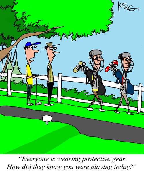 "Everyone is wearing protective gear. How did they know you were playing today?"