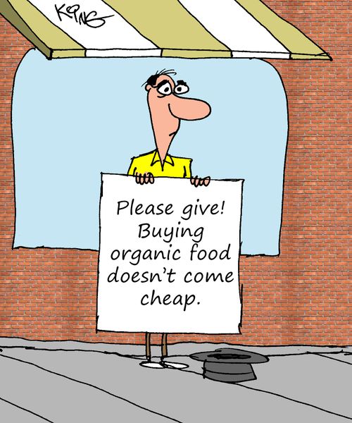 Please give! Buying organic food doesn't come cheap.