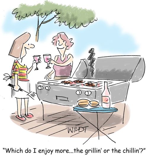 "Which do I enjoy more. . . the grillin' or the chillin'?"