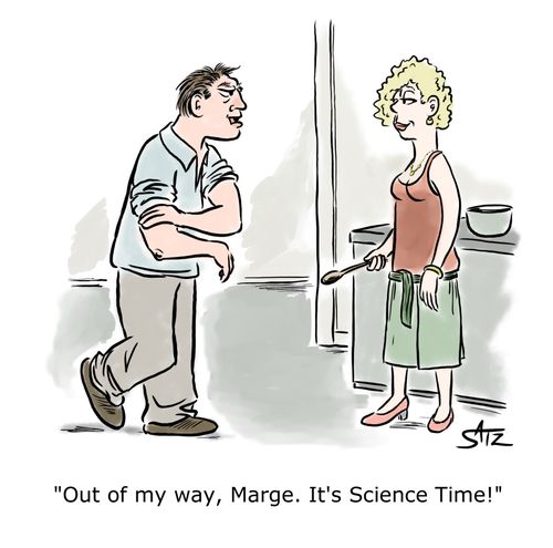 "Out of my way, Marge. It's Science Time!"