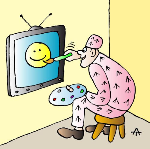 Prisoner paints TV screen on Cell Wall