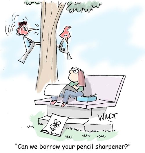 "Can we borrow your pencil sharpener?"