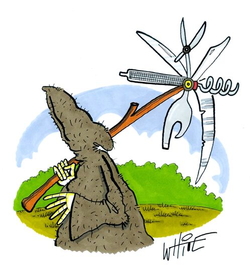 The grim reaper with a utility scythe