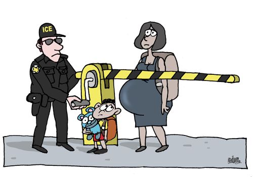 Children alone in the border with the USA