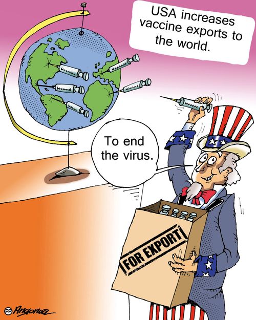 USA increases vaccine exports.