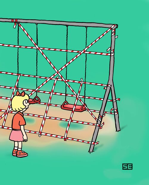 Taped off swings