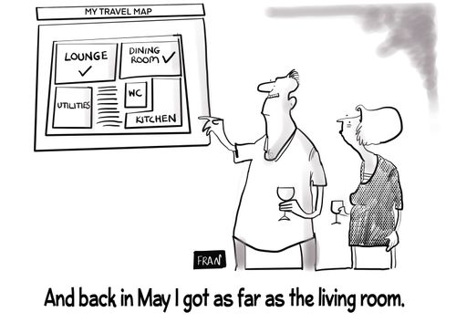 "And back in May I got as far as the living room."