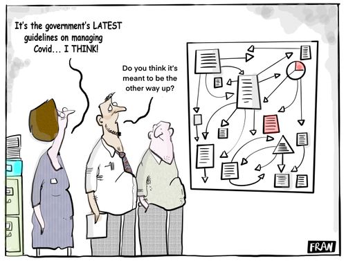 "It's the government's LATEST guidelines on managing Covid... I think!