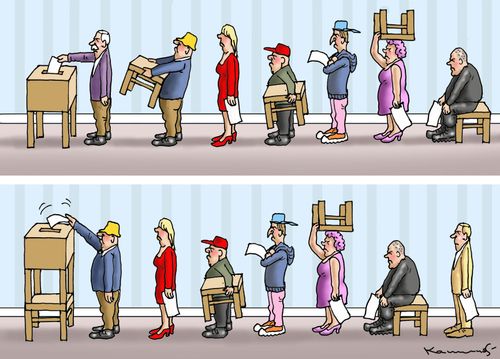 Waiting to vote