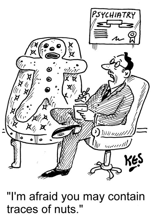 "I'm afraid you may contain traces of nuts."