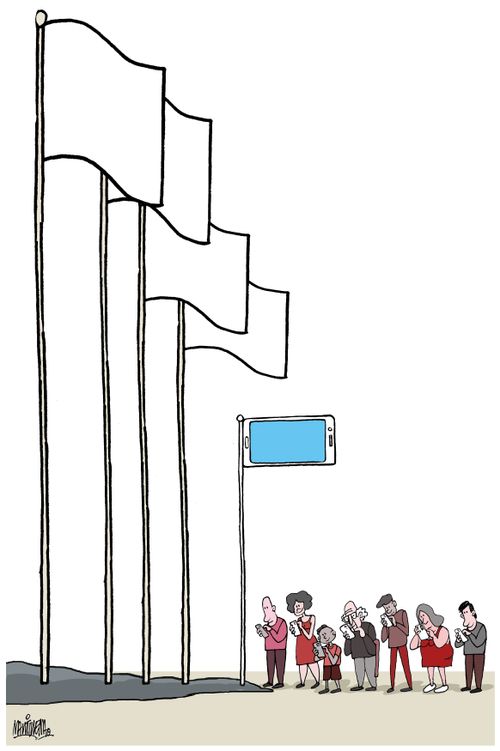 The mobile phone as a flag